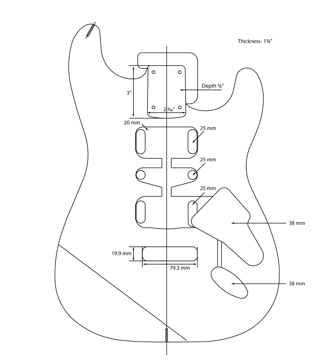 AE Guitars® S-Style Alder Replacement Guitar Body Gold Sparkle