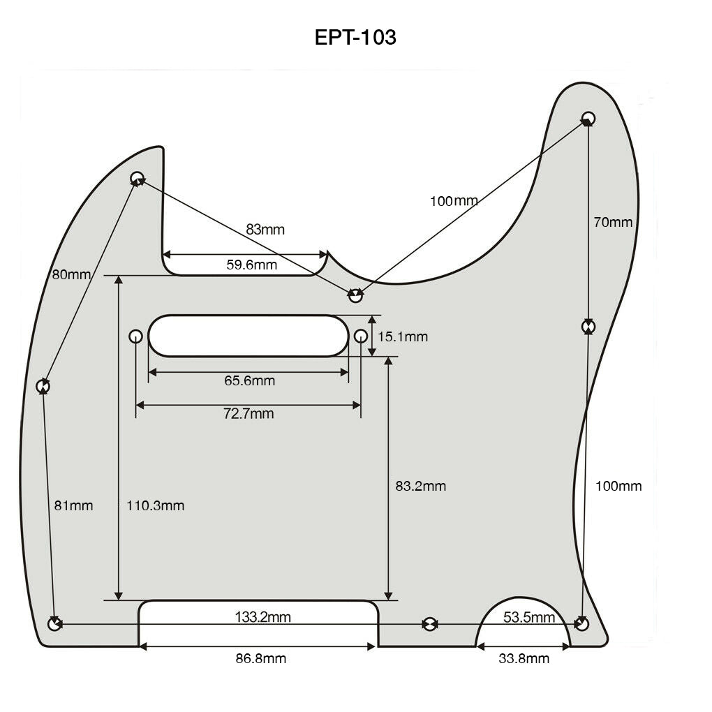 AE Guitars® S Tele 3-PLY WP/B/W White Pearl Pickguard