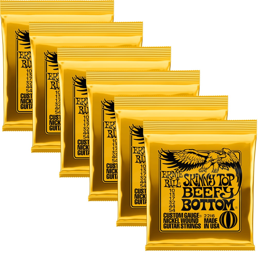 Ernie Ball Skinny Top Beefy Bottom Slinky Nickel Wound Electric Strings 6 Pack