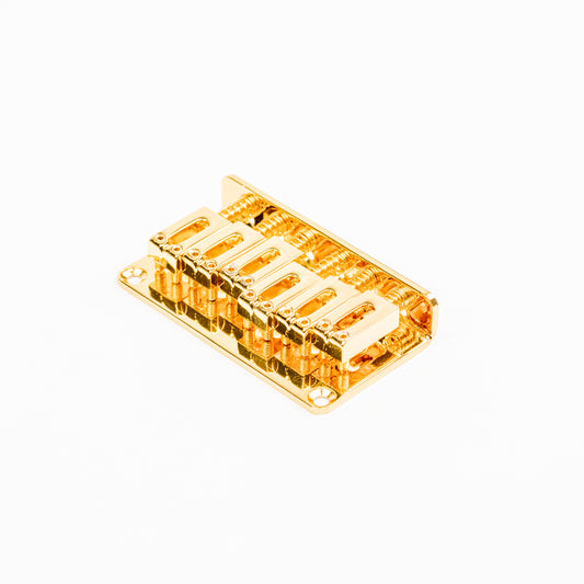 Hardtail Modern-Saddle String-Thru/Top-Load Guitar Bridge - Gold