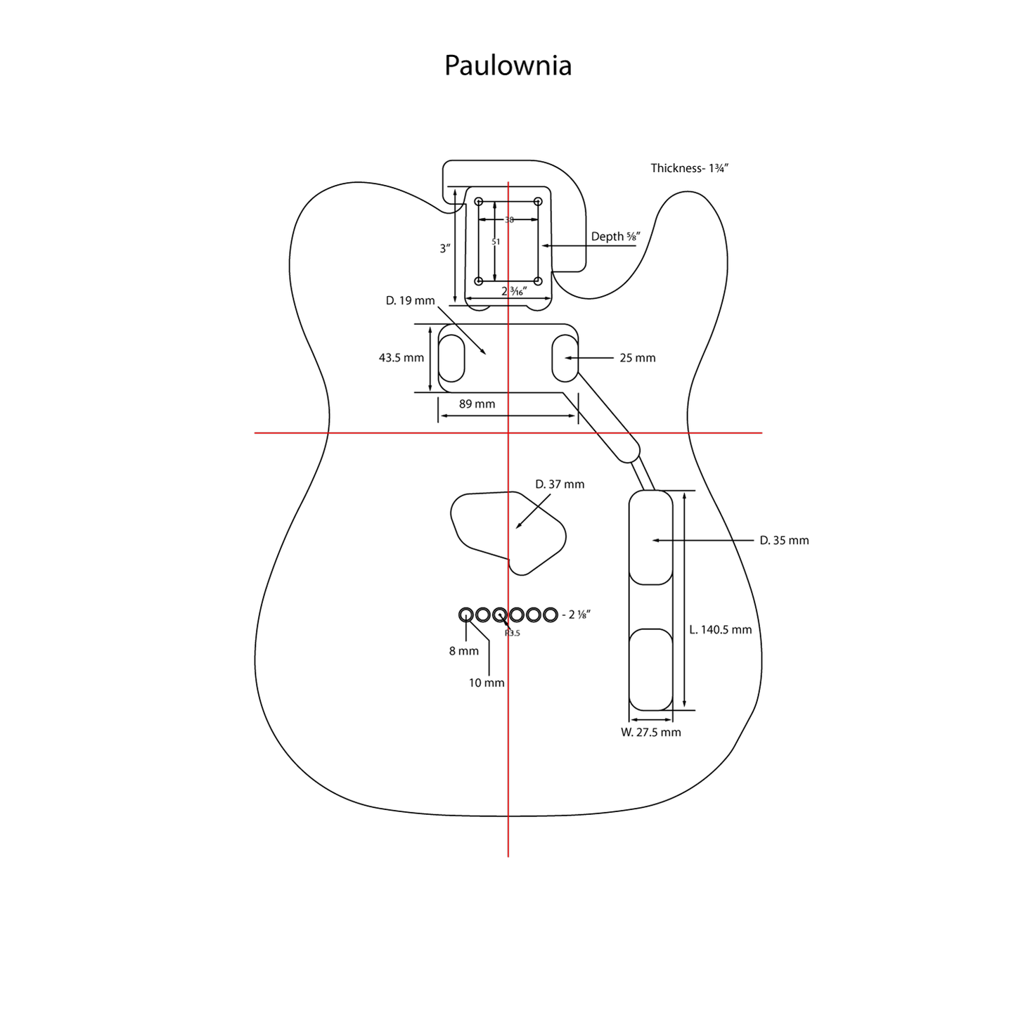 AE Guitars® T-Style Paulownia Replacement Guitar Body Purple Sparkle