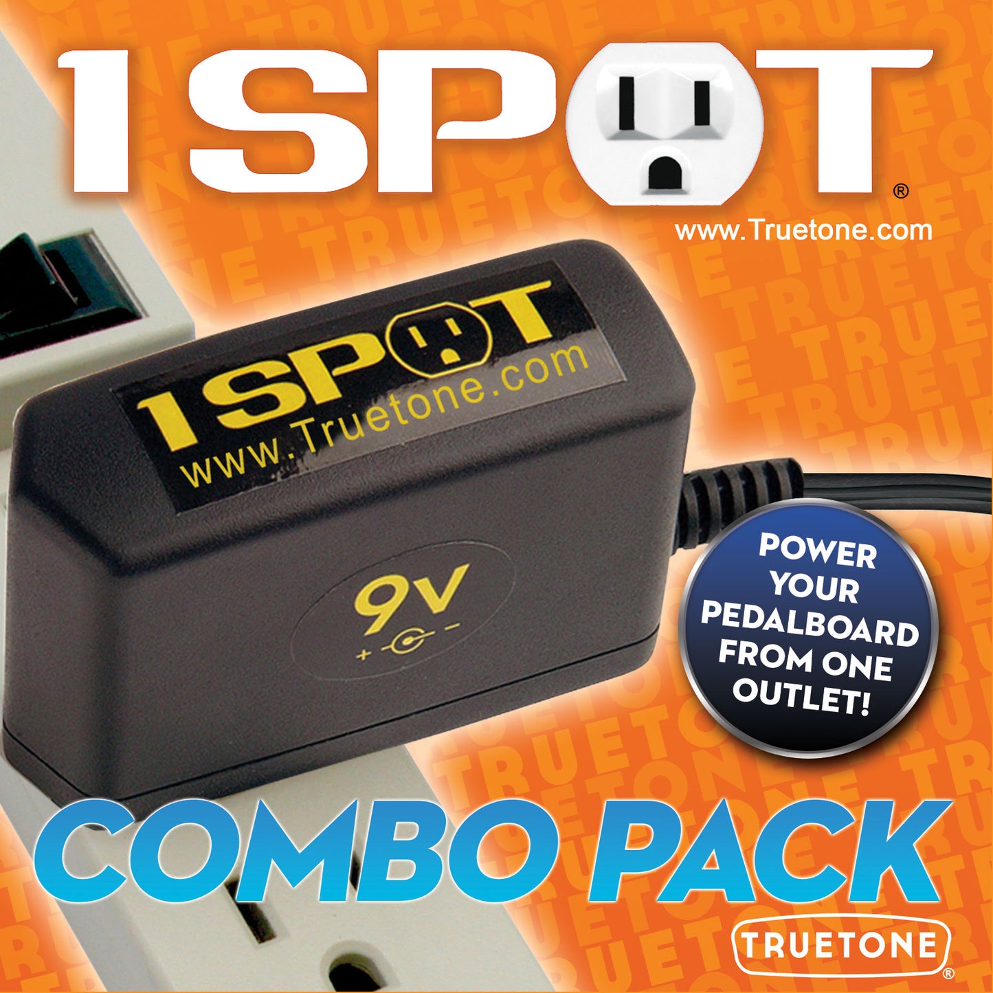 True Tone Visual Sound 1-Spot Combo Pack Pedal Power Supply NW1CP2